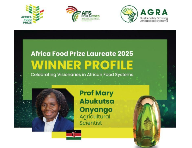 CONGRATULATIONS TO PROF. MARY ABUKUTSA-ONYANGO ON WINNING THE 2025 AFRICA FOOD PRIZE.